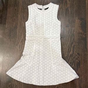 $368 NWT MARC BY MARC JACOBS LEYNA DOTTY PONTE MINI NYLON DRESS WHITE S 4 6